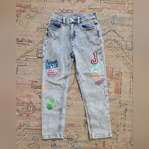 Sz 14 Girls Justice x Stranger Things Collab Denim Mini Mom Jeans Pants Hawkins
